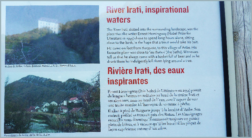 Détail du texte d'Hemingway sur le Rio Irati